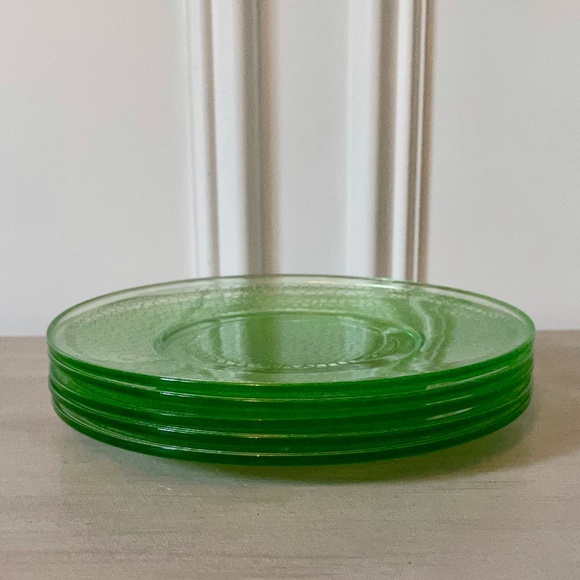 🌟VINTAGE🌟 Depression Era L.E. Smith Crackle By Cracky Salad Plates Set of 5 - Picture 2 of 5